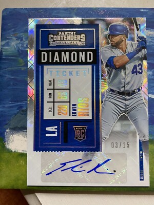 2020 CONTENDERS EDWIN RIOS ROOKIE DIAMOND TICKET AUTO /15 LA DODGERS #129 SSP