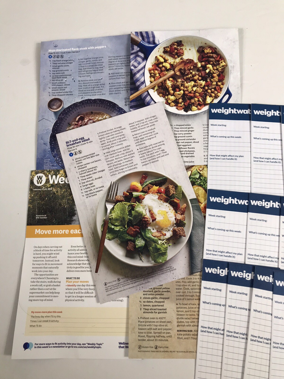 Weight Watchers Wellness 16 Trackers & Recipe Weekly Reader Lot 2019