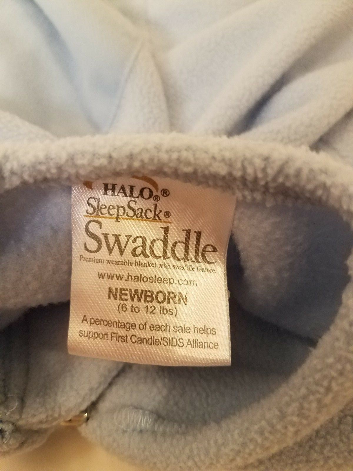 HALO SLEEP SACK SWADDLE NEWBORN Up To 12lbs Blue EUC Fleece
