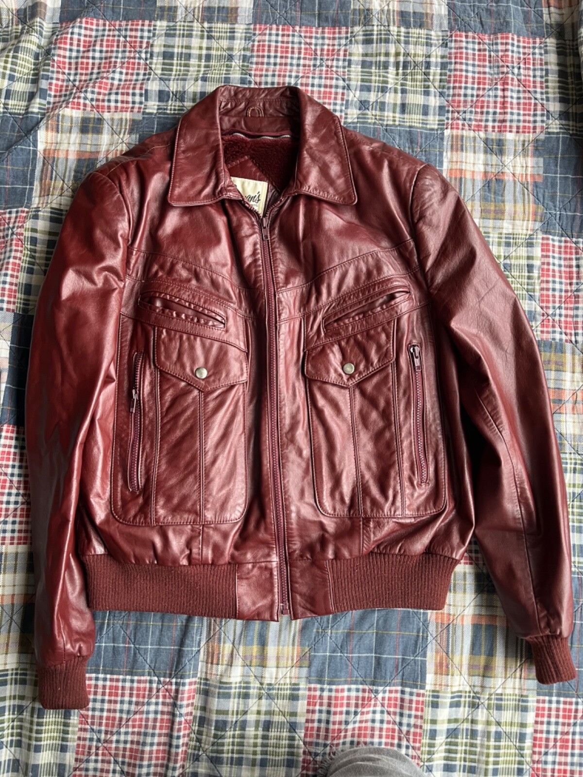 Vintage Berman's Leather Bomber Jacket Men's Size 46 Fur Vintage Berman's Leather Bomber Jacket Men's Size 46 Fur
