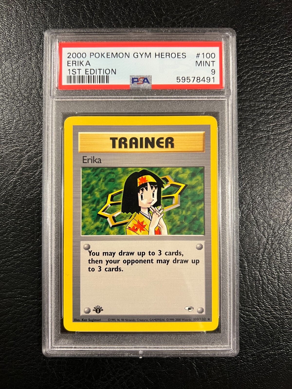 Pokemon Gym Heroes #100 - Erika - MINT - 1st Edition - PSA 9 Pokemon Gym Heroes #100 - Erika - MINT - 1st Edition - PSA 9