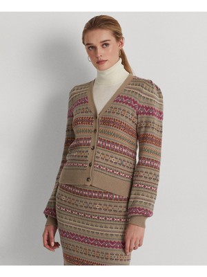 

LAUREN RALPH LAUREN Женский коричневый деловой кардиган на пуговицах с длинными рукавами