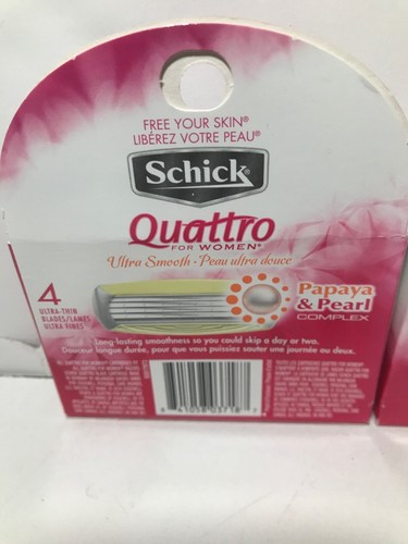 New - Lot of 2 - Schick Quattro For Women Cartridges 4 Each Totally 8