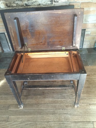 RARE ANTIQUE SOLID WOOD STANDARD PIANO BENCH MFG. CO., ORIGINAL FINISH LIFT TOP