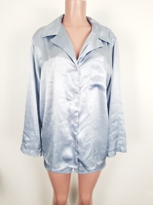 Victoria's Secret After Hours Satin Shirt Shorts Pajamas PJs Sleep Set Large