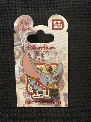 DISNEY WDW DUMBO 40TH ANNIVERSARY ATTRACTION PIN ON CARD LE 1500