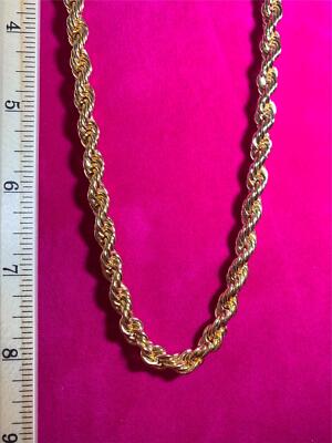 24''-36'' 14kt GOLD PLATED 7mm ROPE RUN DMC  HIP HOP CHAIN NECKLACE
