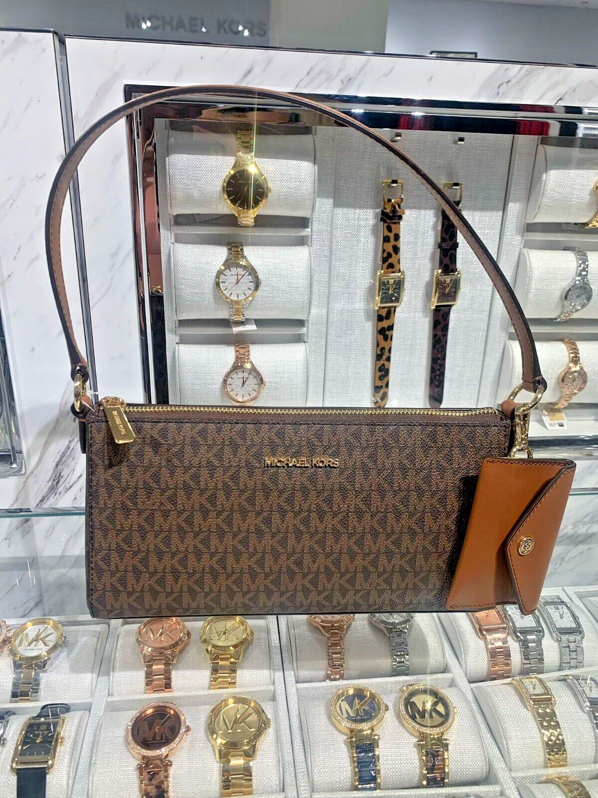 Michael Kors Vincent MD Women Pouchett Shoulder Bag w/ Card Michael Kors Vincent MD Women Pouchett Shoulder Bag w/ Card