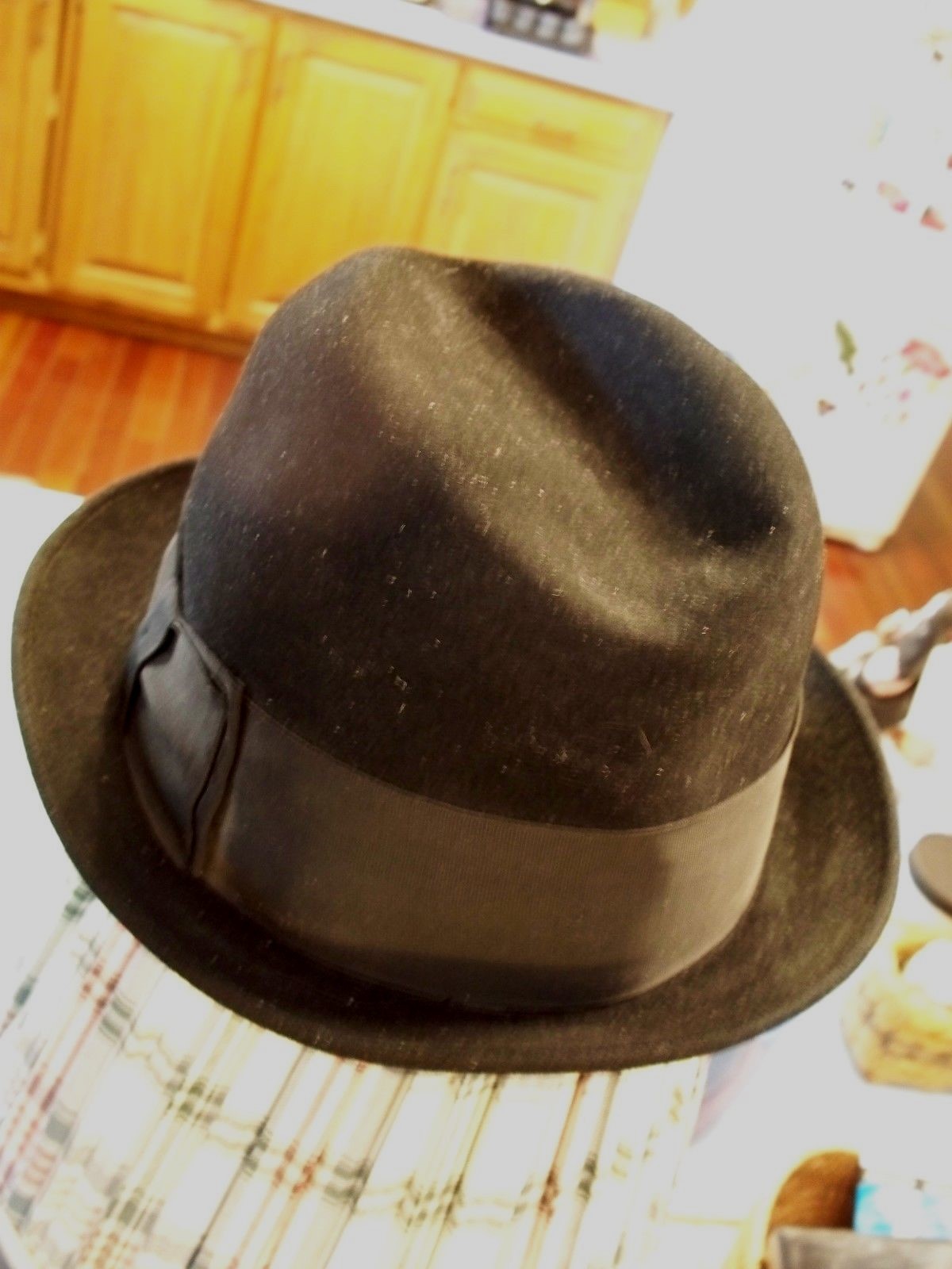 Knox Premier 5th Ave. New York Men's 6 Black Felt Tribly Fedora Hat