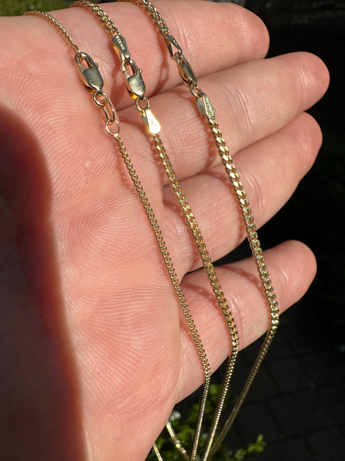 Pre-owned Silver Men's Ladies Solid 14k Yellow Gold Micro 1.5-3mm Miami Cuban Link Chain Necklace