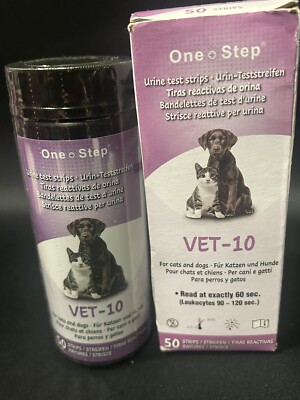 Pet Urine Test Strips | Vet, Cat, Dog | 10 Parameter Urinalysis | 50 Test Tub