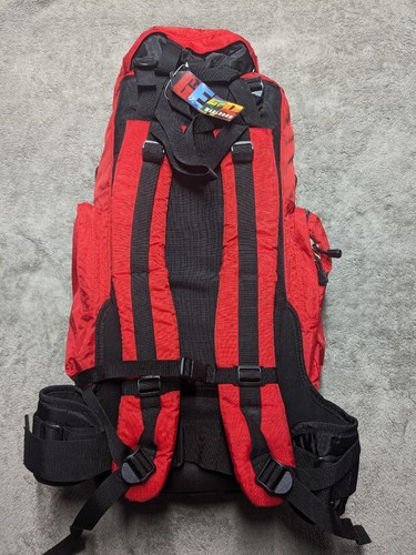 Red Nylon Large Hiking Backpack Camping Bag New With Tags