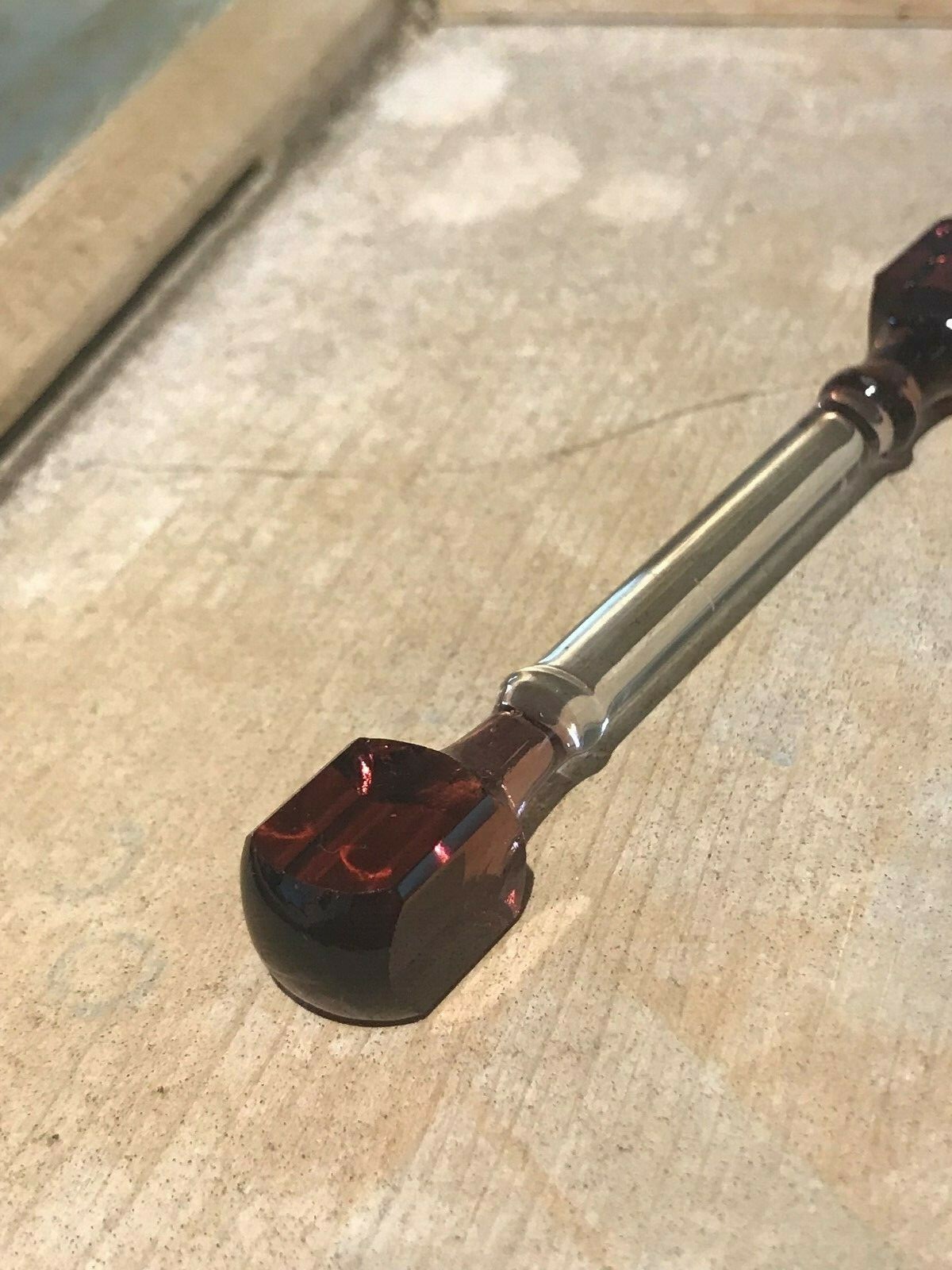 Rare Wisteria and Clear Glass Knife Rest