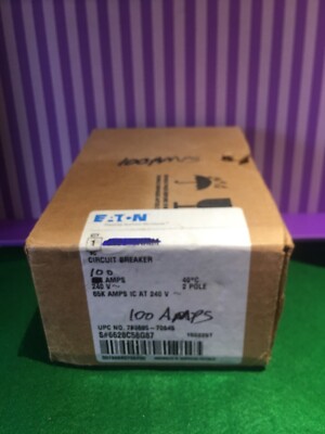 NEW  Eaton CV2100XMM Breaker, Molded Case, CV Series, 2P, 100A, 240VAC, 65kAIC