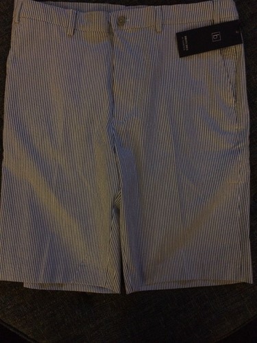 Nwt Britches By Samtex Shorts Mens Size 36 Blue Stripe  Stretch Flex Waist F9