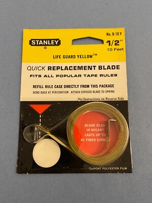 NOS - STANLEY #B10Y - 1/2  X 10 FT. REPLACEMENT TAPE RULE BLADE - NEW - U.S.A.