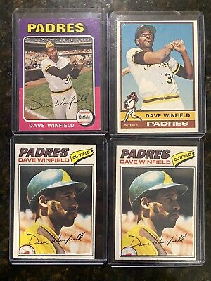Vintage 1975 - 1976 - 1977 (2)  Topps - Dave Winfield HOF Padres