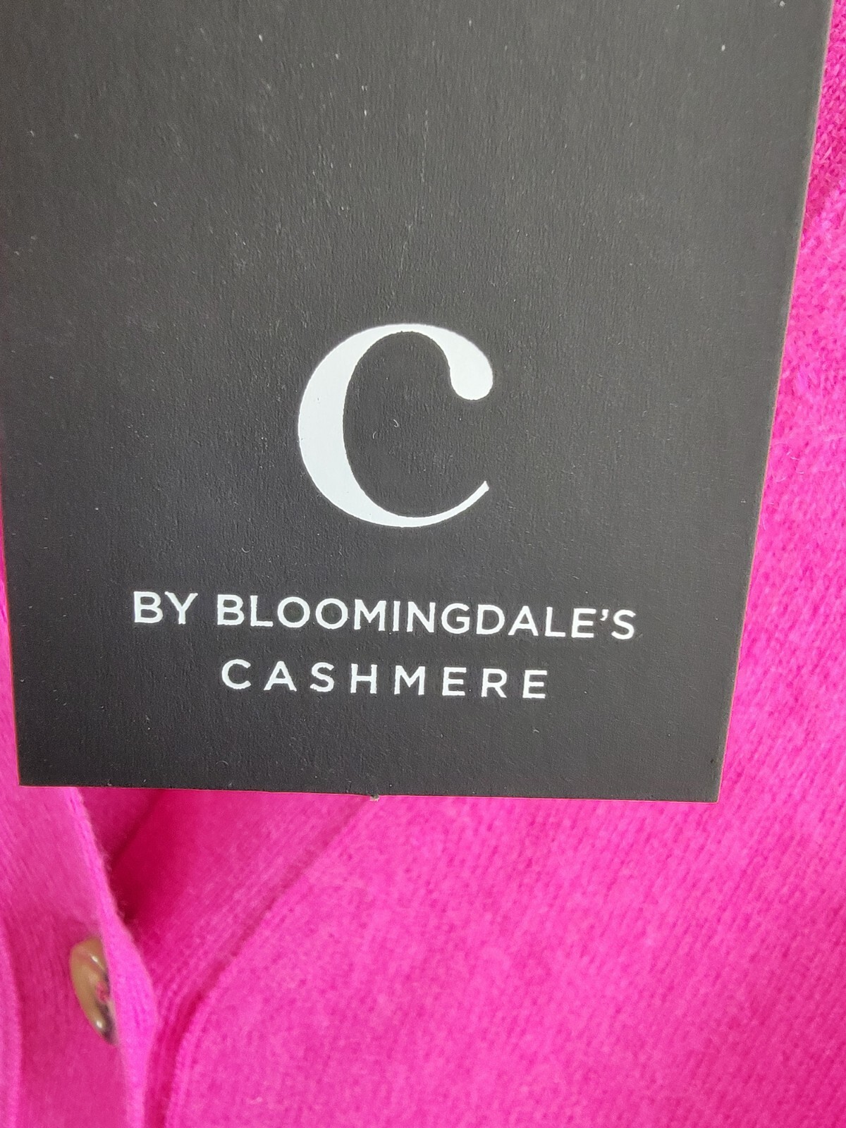 C by Bloomingdale's Cashmere Grandfather Cardigan Women's M Cherry Blossom L/S - Picture 15 of 16