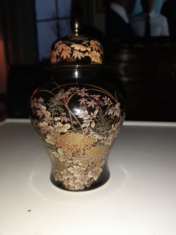 Vase Tenmoku-Kiku ConÃU Par Shibata Chinaware Ltd Japon Depuis 1949