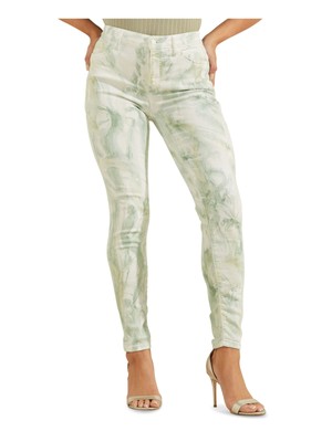 

Женские зеленые эластичные джинсы скинни GUESS с карманами и принтом тай-дай, талия 24, Зеленый, W1GAB4S3AF0