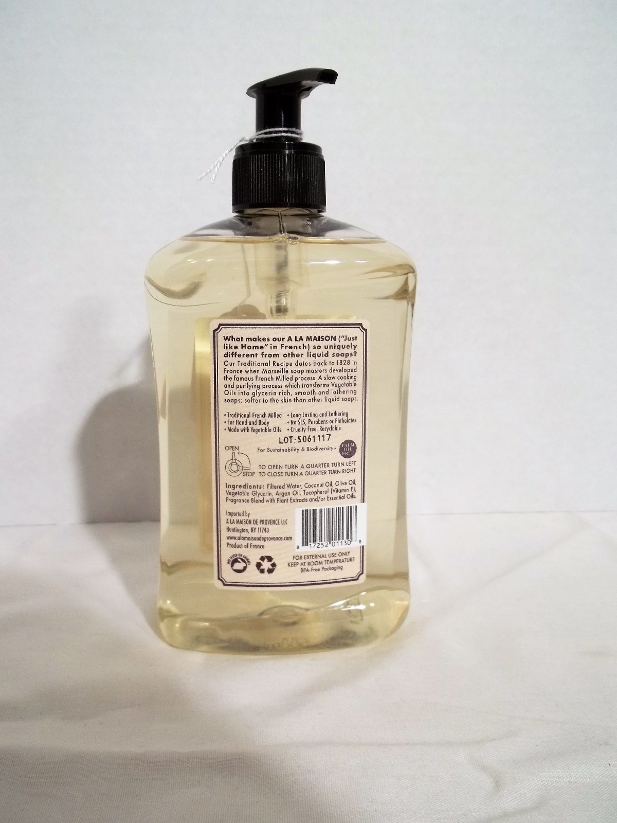 A La Maison Fig & Basil Hand & Body Liquid Soap-16 Oz.-French Milled-500ml