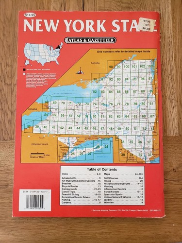Delorme New York State Atlas And Gazetteer Topo Topographical Maps Of The State