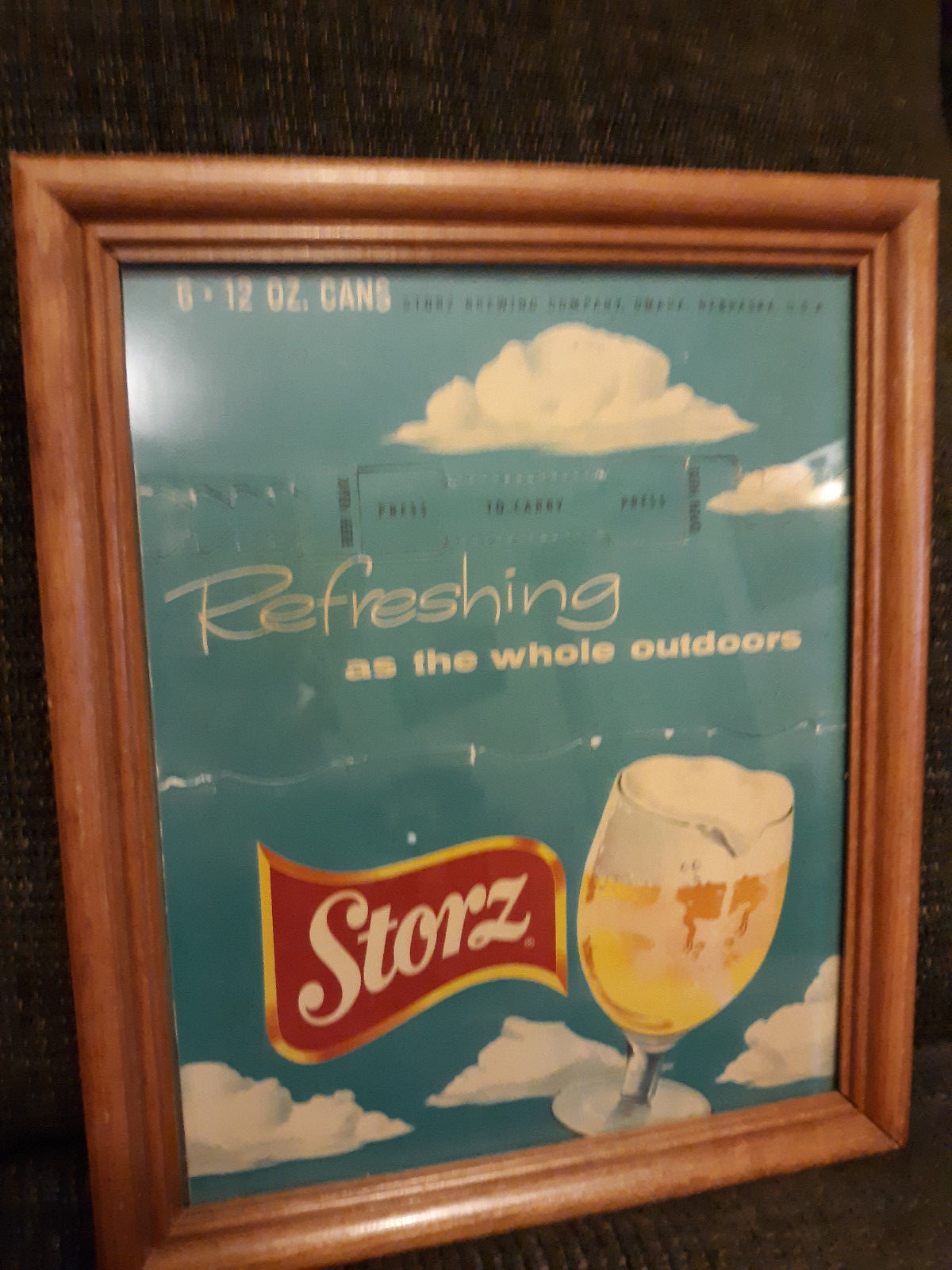 Storz Beer Vintage Cardboard Beer Box Art Framed Free Shipping!