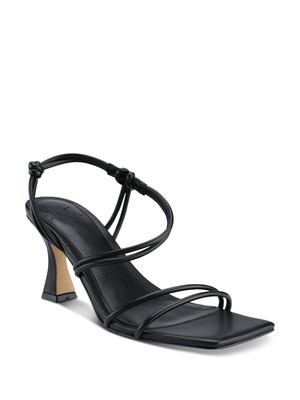 

MARC FISHER Женские черные кожаные сандалии с ремешком на пятке Davia Toe Flare Slip On, Черный, MLDAVIA
