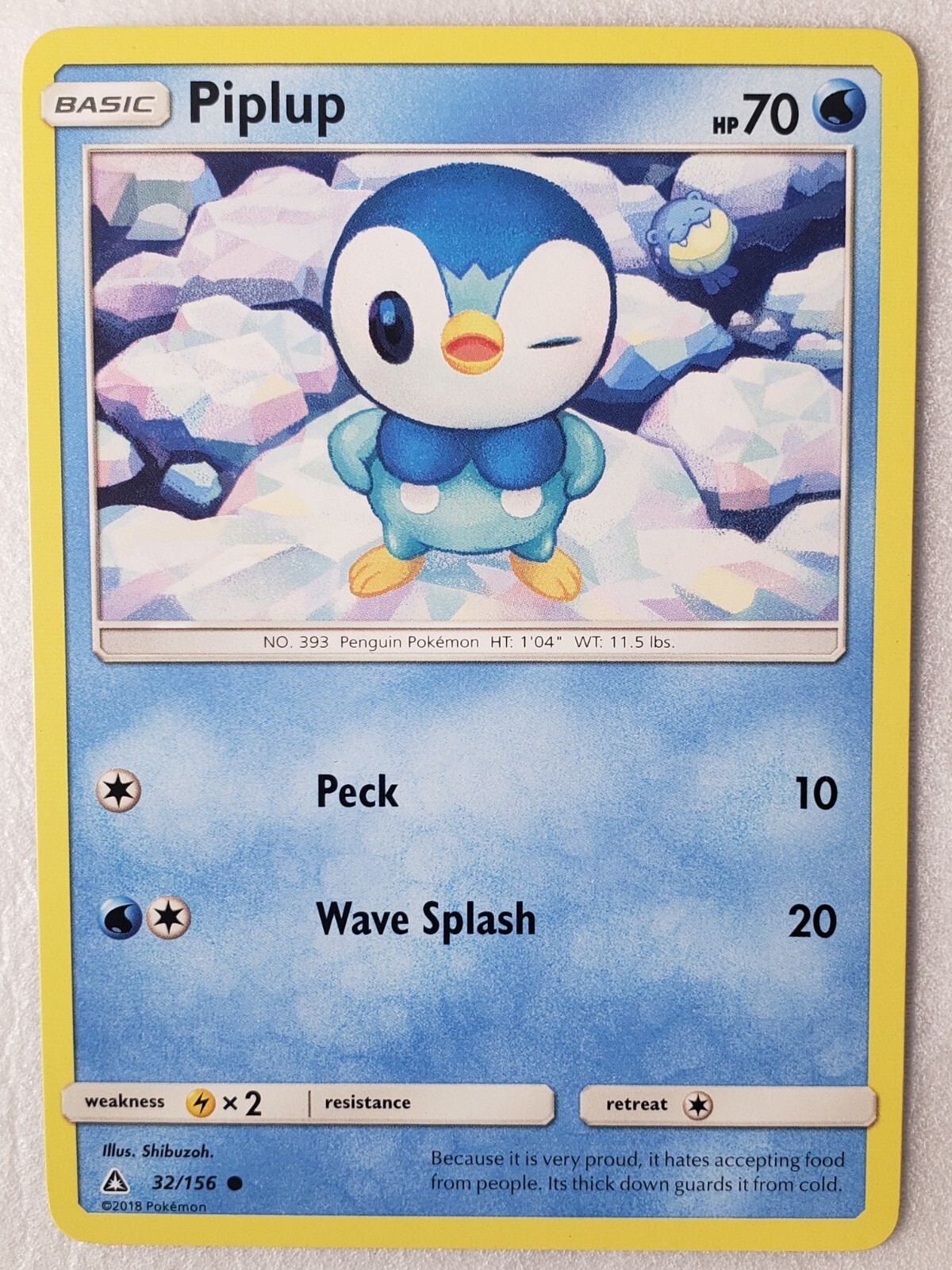 Piplup 32/156 - NM - Ultra Prism Pokemon Card - Shibuzoh Art