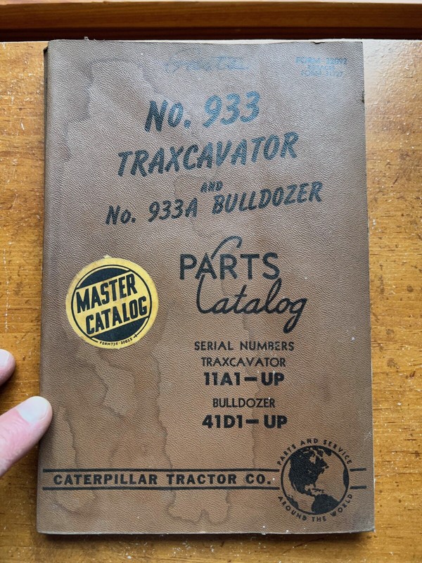 1956 CAT Caterpillar 933 Traxcavator 933A Bulldozer OEM Master