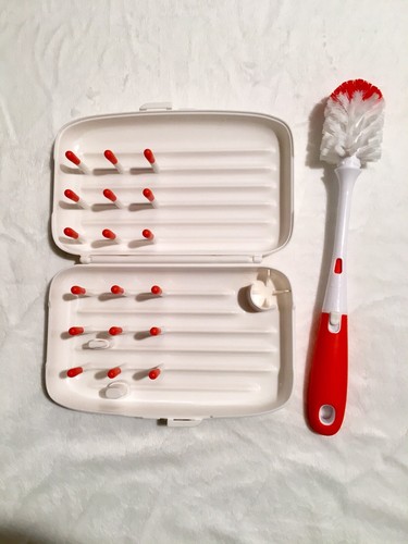 Baby Dish Drying Rack OXO Tot On The Go Bottle Brush Portable Compact Travel Set