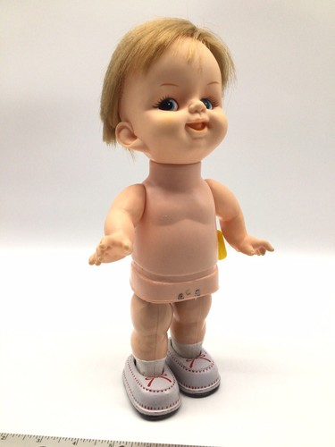 Vintage Kanto Tin Walking Doll Japan Kanto 1950's 11” Tall