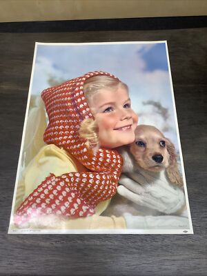 1950's Original Calendar Salesman Sample No. 8547 Growing Up Together litho