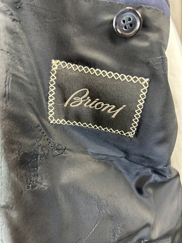 Pre-owned Brioni Giacca Colossoe Super 160's Solid Navy Blazer 2 Bt Sz Eu 60 R/us 50 R