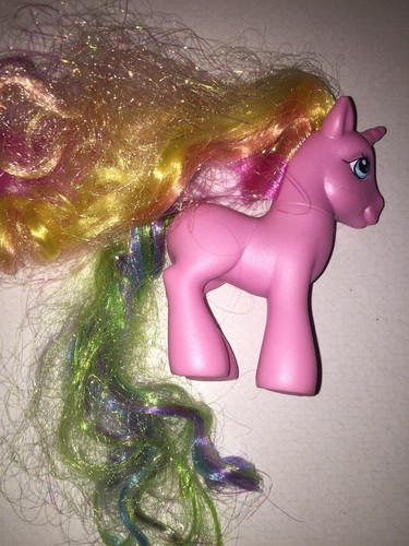 My Little Pony G3 2006 Super Long Tinsel Hair Pink Unicorn Rarity Glitter Cutie