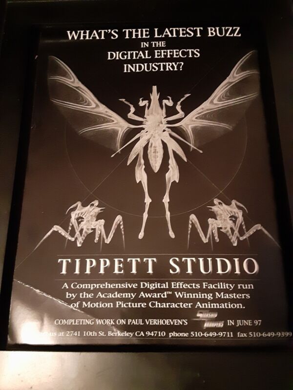 Tippet Studio Starship Troopers Rare Original Promo Poster Ad Framed!