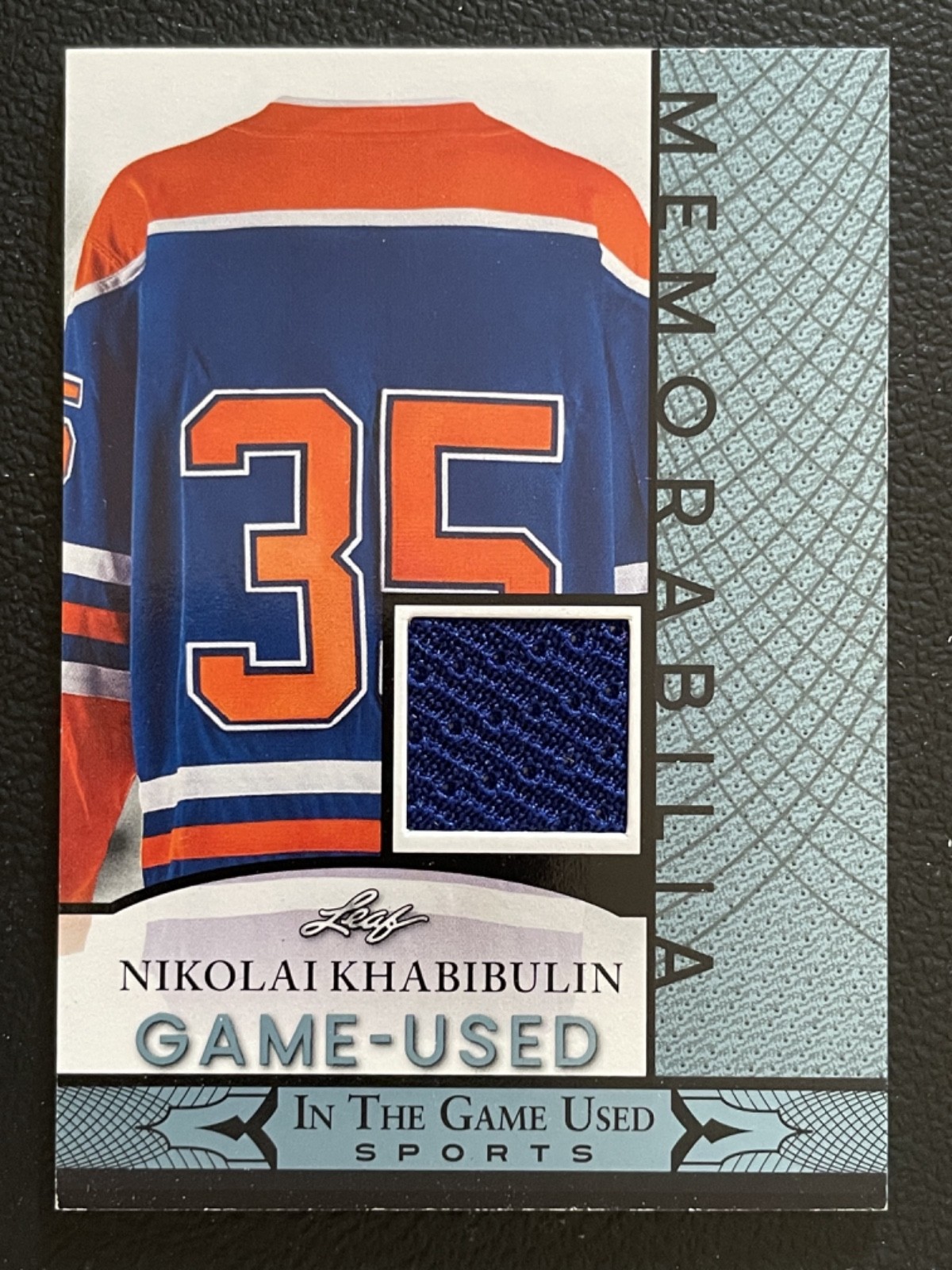 2024 Leaf In The Game Used Memorabilia Blue Nikolai Khabibulin Jersey