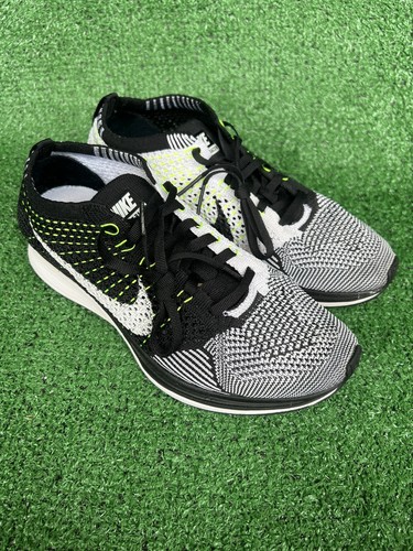 flyknit racer black white volt womens