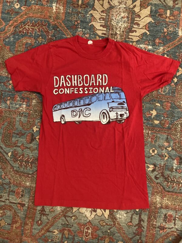 Vintage Dashboard Confessional Red T-shirt Bus Tour 2000’s Small