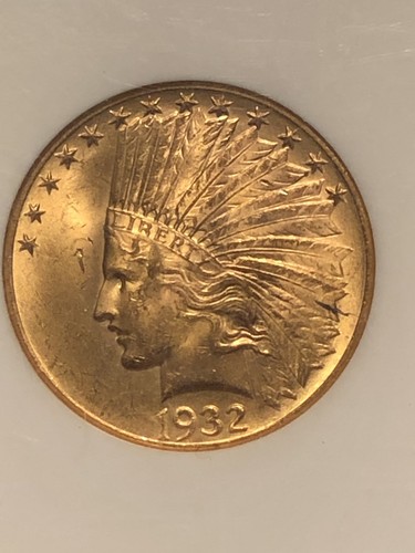 1932 $10 Indian Head Gold NGC MS63