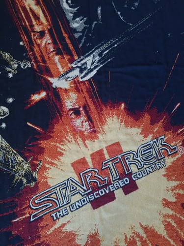 Star Trek VI The Undiscovered Country Blanket, Woven Throw cotton Afghan