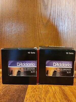 10 Pack EJ13 D'Addario EJ13-3D Custom Acoustic Guitar Strings 80/20 Bronze 11-52