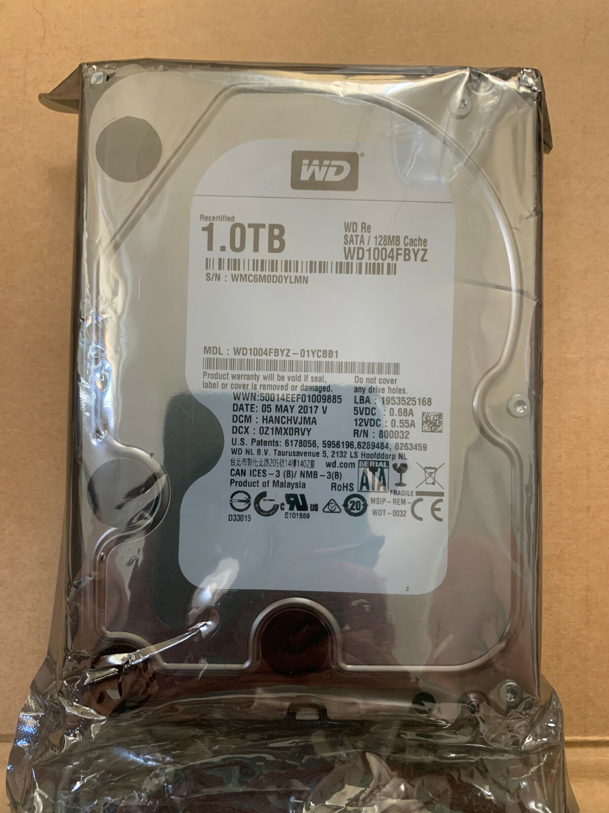 Western Digital WD1004FBYZ（3.5 HDD 1TB） Western Digital WD Re WD1004FBYZ 1TB SATA Hard Drive
