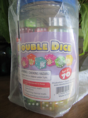 Lakeshore Double Dice Set 70 K-6th grade Home School Basic Math Mental Math New