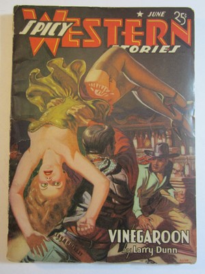 Spicy Western Stories Pulp v. 7 #6, Jun. 1941 FN  Anderson Upside Down Dame Cvr!