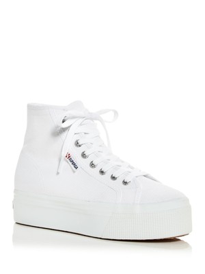 

Женские спортивные кроссовки SUPERGA White Comfort Logo 2705 с круглым носком на платформе, Белый, S3111MW