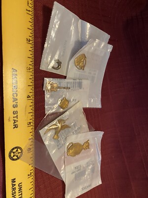 Lot of 6 Small Metal/Brass Embellishments...Cat, Basket, Bird, Guitar etc.