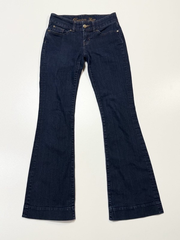 Gap Womens Premium Flare Low Rise Dark Wash Jeans Size 2 Penny Lane Boho Y2K