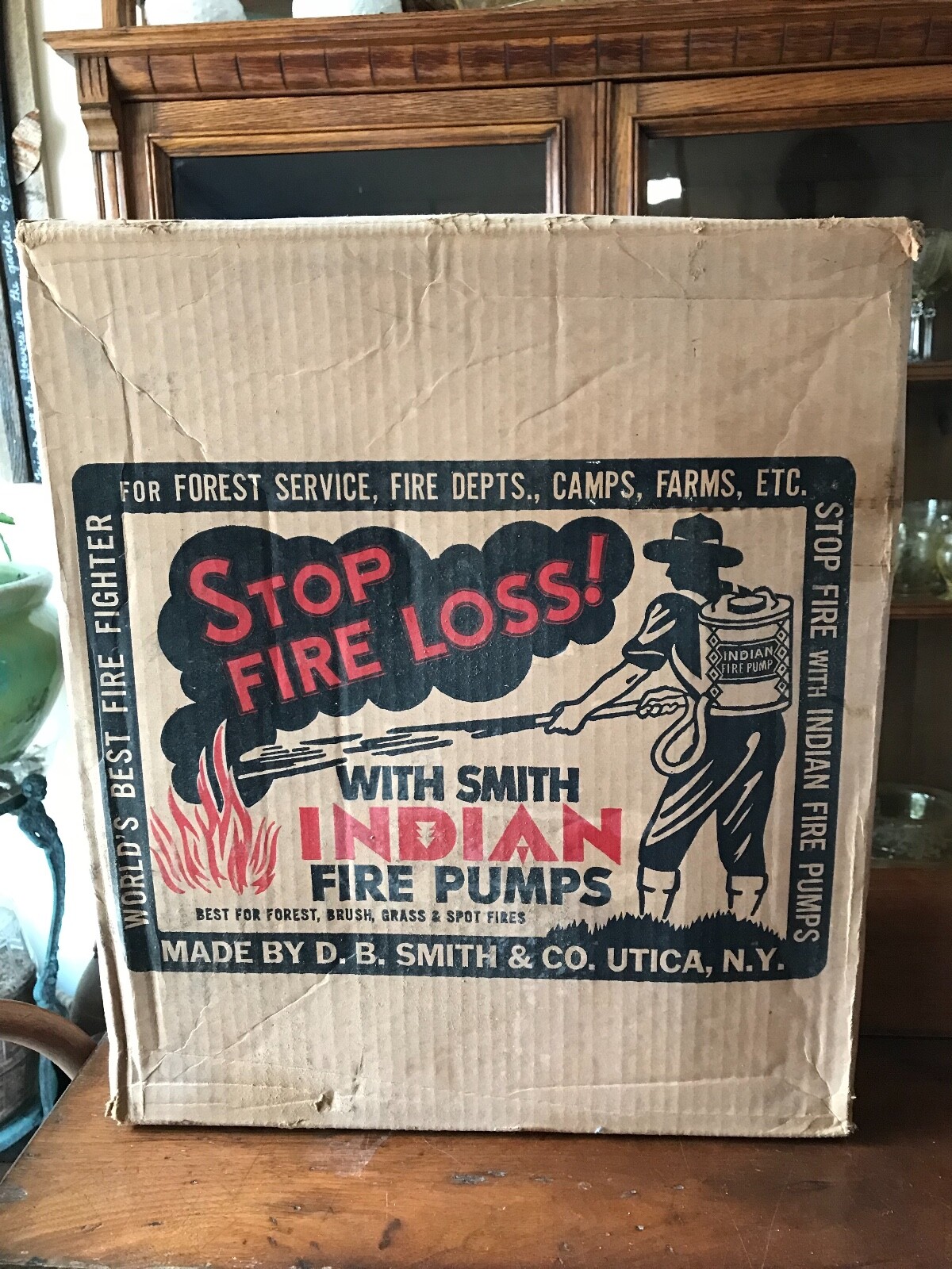 D.B. Smith Indian Back Pack Fire Pump Tank Never Assembled