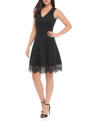 Женское черное платье MAIA без подкладки с отделкой по фигуре без рукавов + расклешенное платье-клеш 8